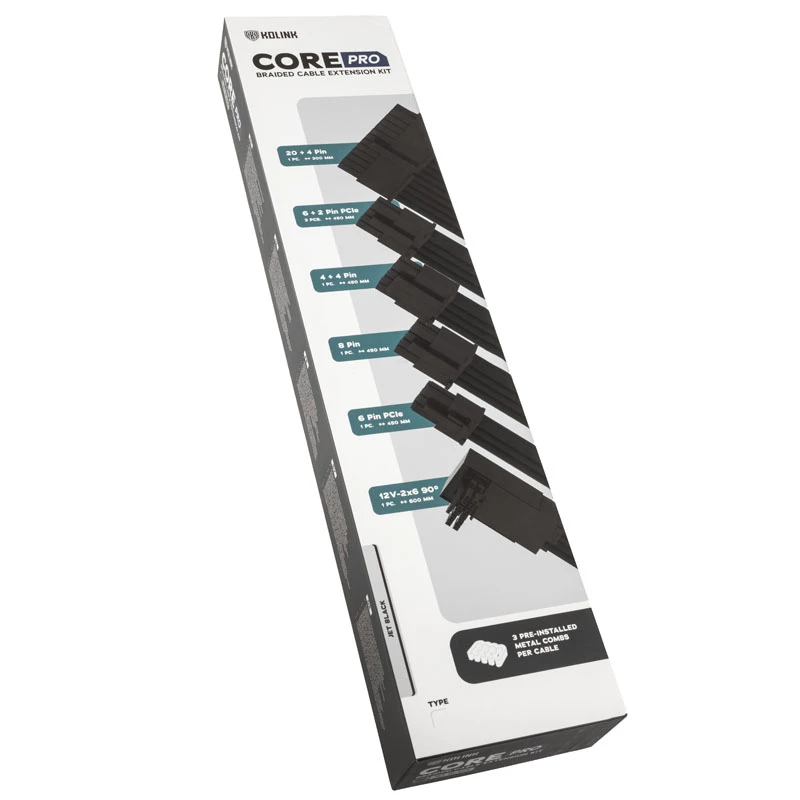 Prailginimo rinkinys Kolink Core Pro COREPRO-EK-12VT2-BLK 12V 2x6-pin juodas