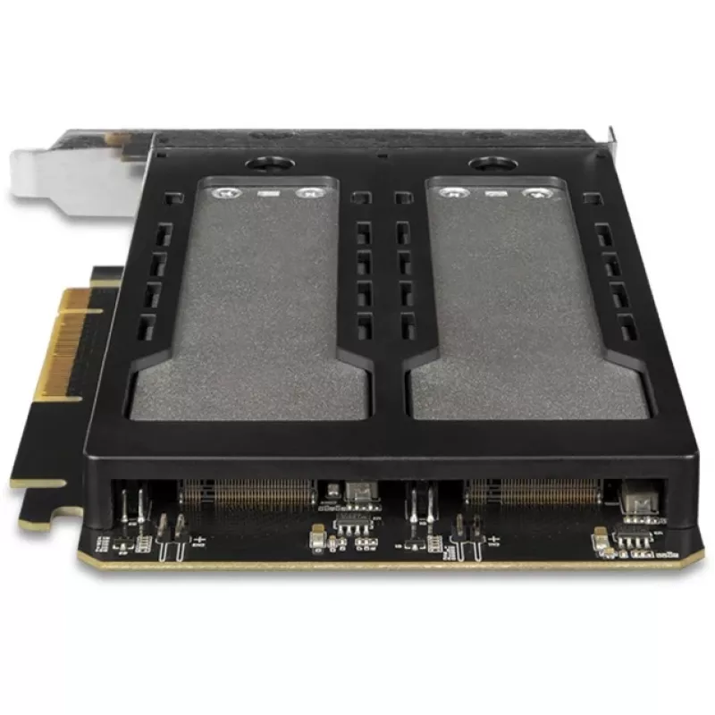 Mobilus diskų krepšys RAIDSONIC ToughArmor MB842MP-B — 2 išimami lizdai M.2 NVMe, PCIe 4.0 x16