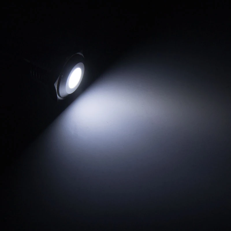 Apšviestas vandalams atsparus mygtukas Lamptron LAMP-SW2004-H, juodas polikarbonatas, baltas taškas