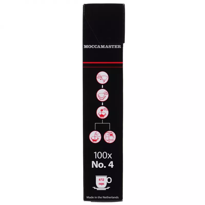Kavos filtrai MOCCAMASTER 85022 Nr. 4, popieriniai, balti, pakuotė po 100 vnt.