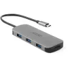 7-in-1 USB-C adapteris Acer — USB 3.2 Gen 1 Type-C, 3x USB-A, HDMI, SD/MicroSD, 100W PD, sidabrinis