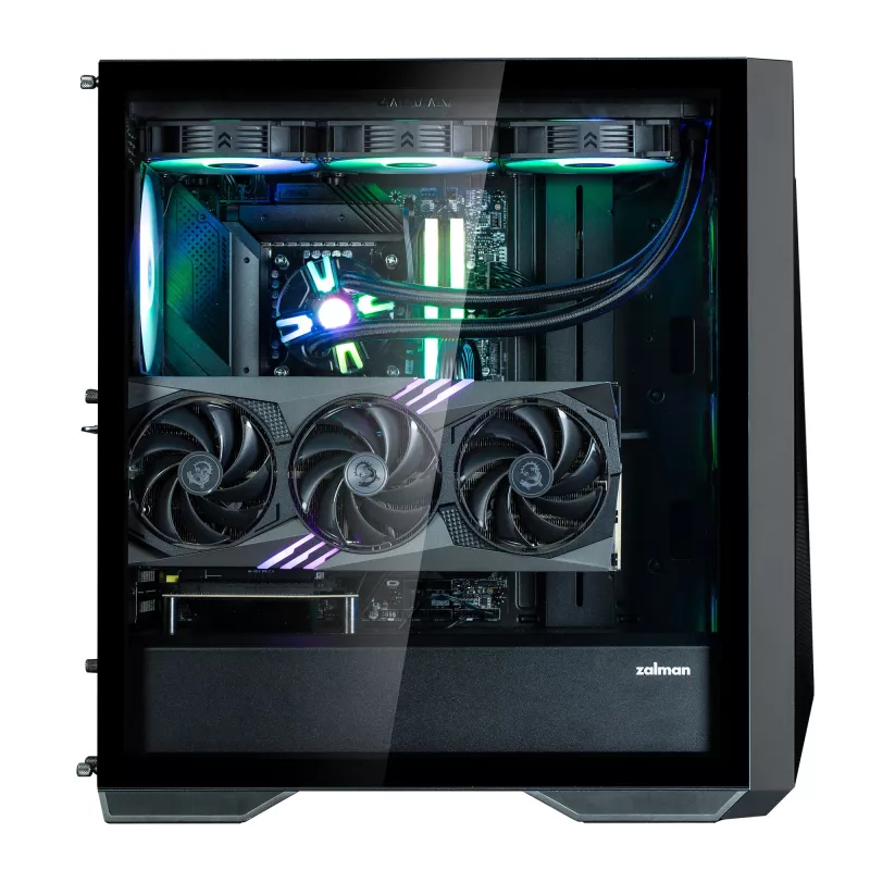 Zalman Z9 Iceberg MS juodas ATX vidutinis bokštas kompiuterio korpusas su 4x 140 mm ARGB ventiliatoriais