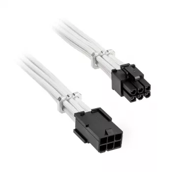 PCIe 6 kontaktų ilginimo kabelis BITFENIX Alchemy 45 cm pintas baltas