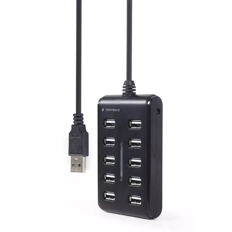USB mazgas Gembird UHB-U2P10P-01 — 10 prievadų USB 2.0 mazgas