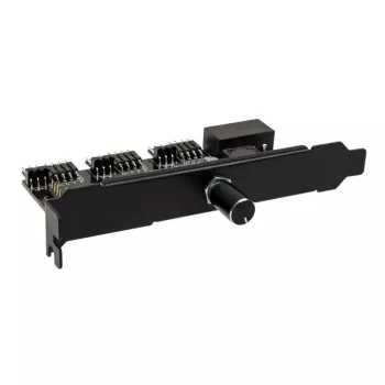 PCI lizdo ventiliatorių ir RGB LED valdiklis Lamptron CFM36, juodas