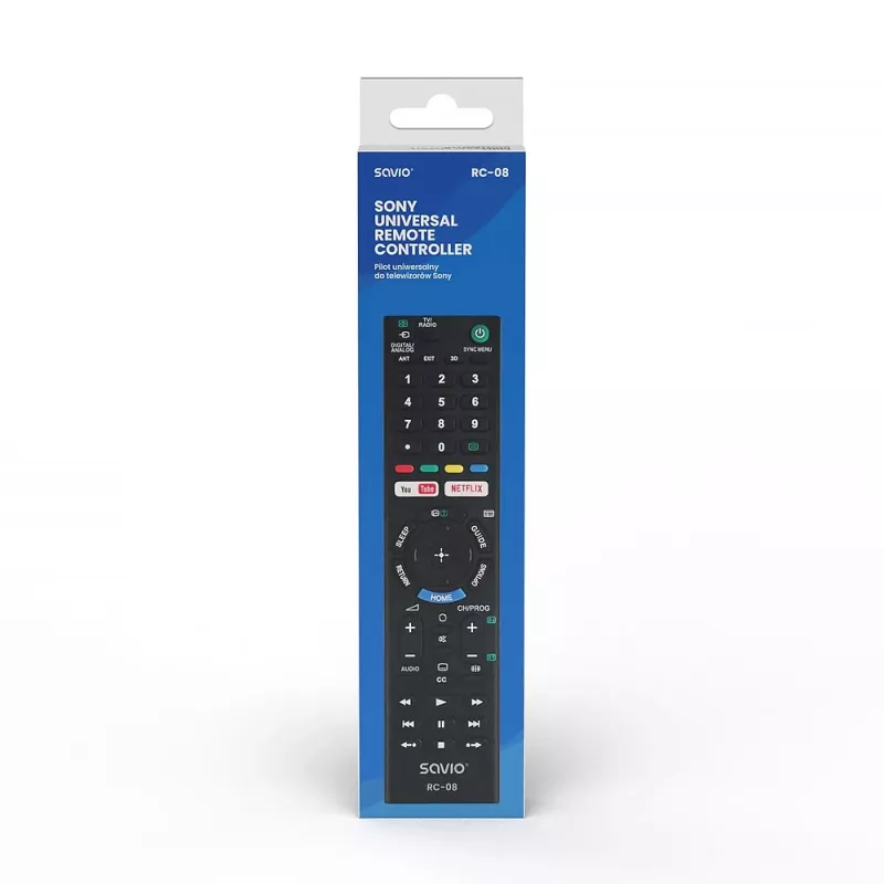 Savio RC-08 nuotolinio valdymo pultelis TV mygtukai