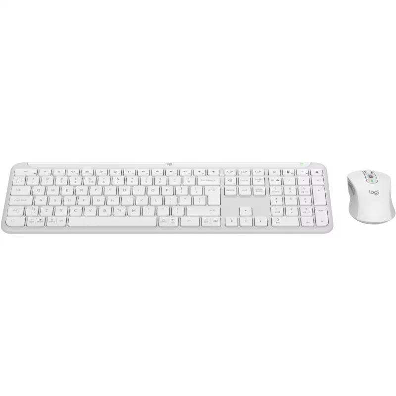 Logitech Signature Slim Combo MK950 - belaidis klaviatūros ir pelės rinkinys - 100% pilno dydžio - belaidis - Bluetooth 5.1 LE - QWERTY - US International - Off-White (920-012491)