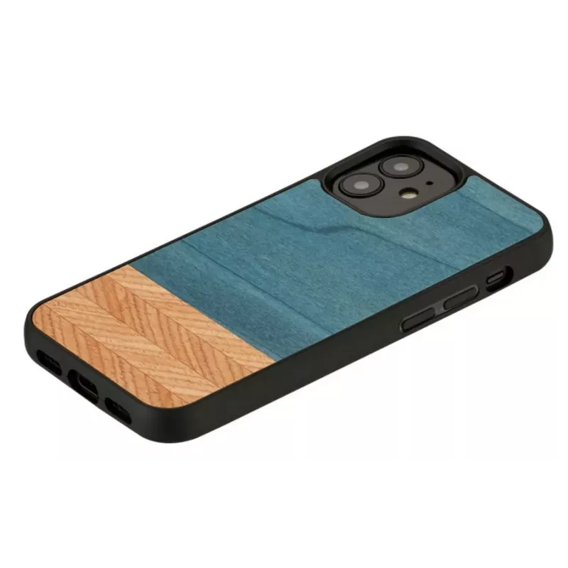 Man & Wood dėklas iPhone 12 mini — denim juoda