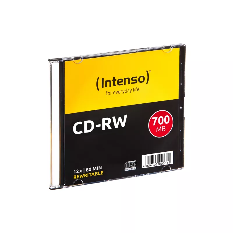 Perrašomi CD-RW INTENSO 700 MB / 80 min, 12x, 10 vnt., 120 mm (slimcase)