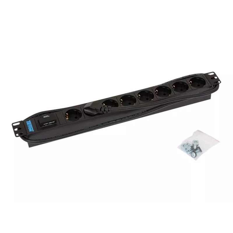 Apsauginis modulis nuo viršįtampių Triton RAB-PD-X08-A1 Juodas 8 AC lizdai 230V 2m