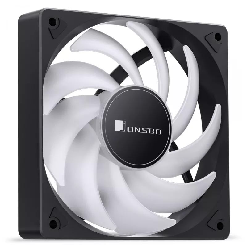 JONSBO SL-120CW 120 mm RGB korpuso ventiliatorius, 3 kontaktų, baltas