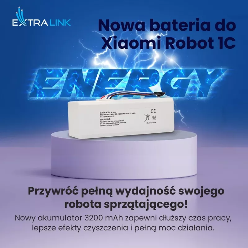 Akumuliatorius Xiaomi Robot 1C P1904-4S1P-MM, 3200mAh, 47,36Wh, STYTJ01ZHM Mijia 1C (Dreame MC1808)