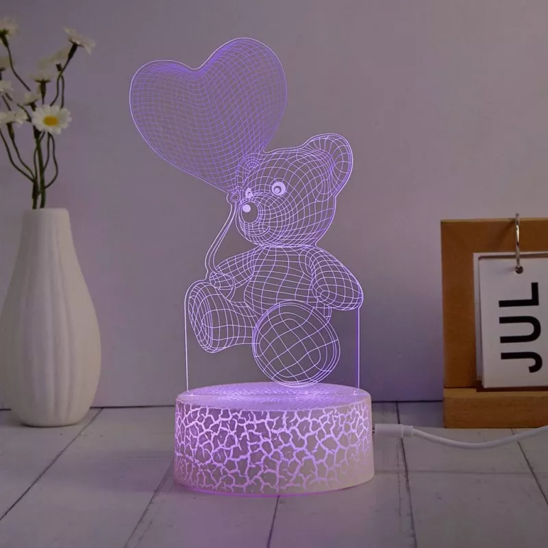 Manta SNL115RGB RGB 3D širdies dekoratyvinė LED lempa