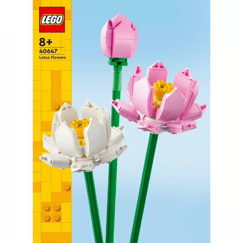 LEGO 40647 Lotosų gėlės — Botaninė kolekcija, modulinis modelis, 220 detalių, aukštis 300 mm, nuo 8 metų
