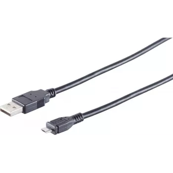 USB laidas S/CONN 14-11045 3 m USB A Micro-USB B juodas