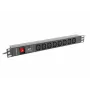 Lanberg PDU-08I-0200-C20-BK 1U 8x C13 19 inch PDU juodas