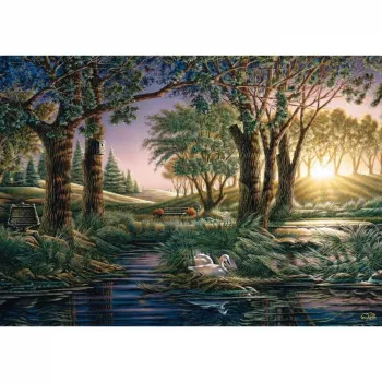 Dėlionė Schmidt Spiele Terry Redlin „Morning Magic at the Pond“ – 1000 dalių