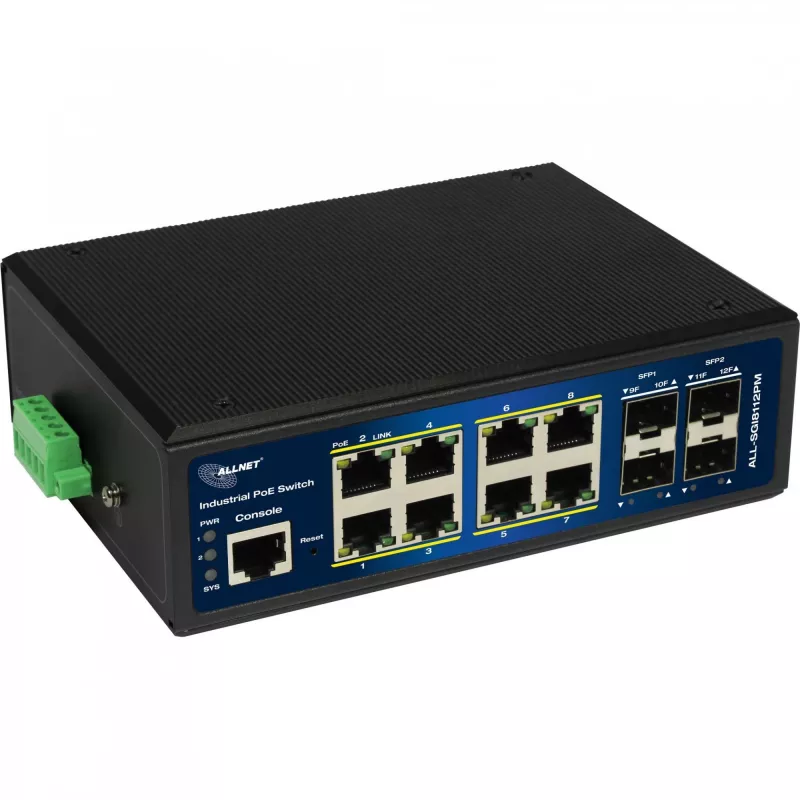 ALLNET pramoninis PoE jungiklis ALL-SGI8112PMJ 8+4 prievadai