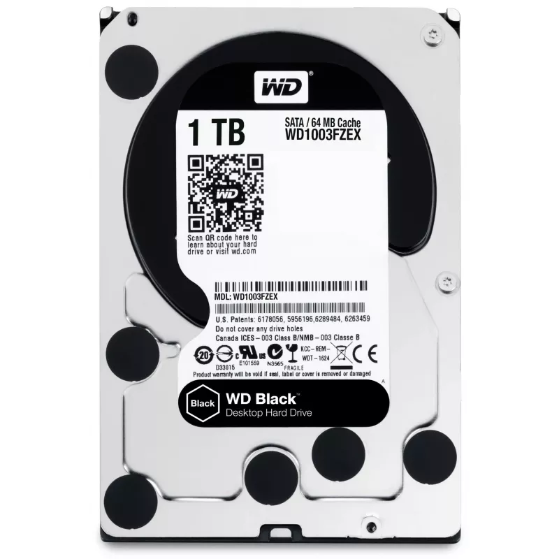 Kietasis diskas WESTERN DIGITAL Black 1TB SATA 3.0 64 MB 7200 aps./min. 3,5 col. WD1003FZEX