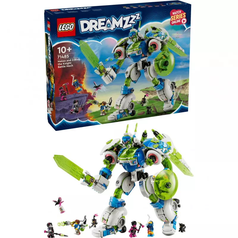 Konstrukcinis žaislas LEGO Mateo ir Z-Blob riterio mechas rinkinys 71485 — minifigūrėlė ir statomas mechas