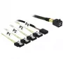 SAS kabelis DeLOCK 85732, Mini SAS HD SFF-8643 – 4× SATA 6 Gb/s, 1 m
