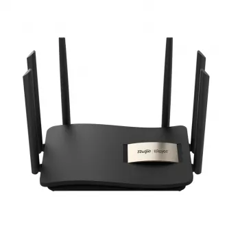 Stalininis maršrutizatorius RUIJIE RG-EW1200G PRO dviejų juostų Wi‑Fi 5, 1300 Mbps, 6 išorinės antenos, 4 Gigabit LAN prievadai