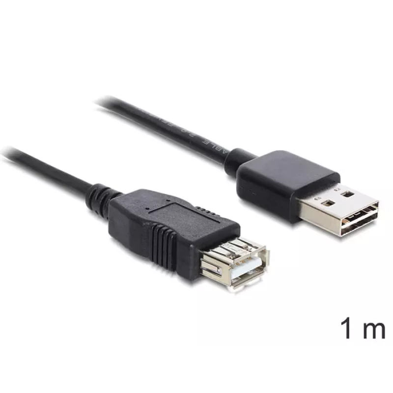 USB laidas DeLOCK EASY-USB 2.0-A 1m juodas