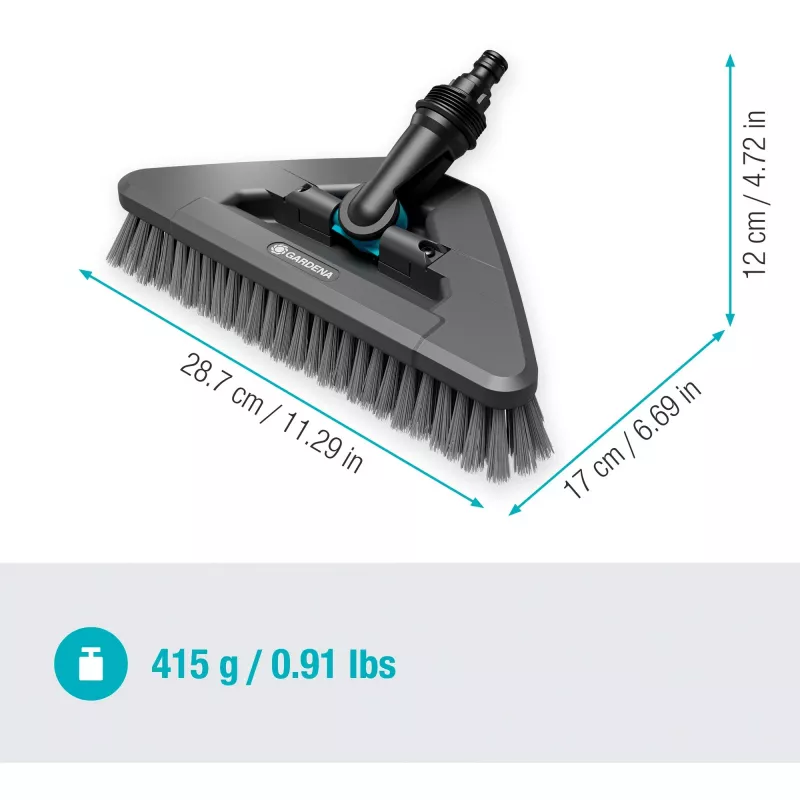 Gardenos Cleansystem rankenos šepetėlis soft flex 18812-20 Juoda Pilka 287 mm