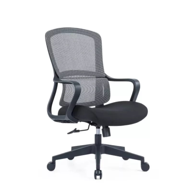 Ergonominė biuro kėdė Up Up Darwin, juoda, juodas audinys + pilkas tinklelis