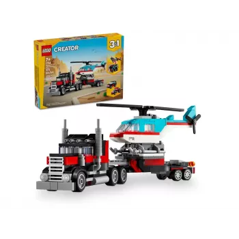 LEGO Creator 2-in-1 plokščiasis sunkvežimis su sraigtasparniu 31146, transformuojamas rinkinys vaikams
