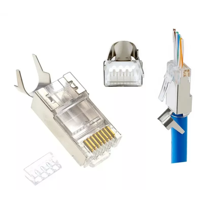 GEMBIRD RJ45 jungtys CAT7 8P8C auksuotos 15µ FTP/SFTP, pakuotė po 100 vnt.