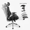 Ergonomiška besisukanti kėdė mark adler MA-EXPERT 5.7 – tinklinis biuro krėslas su reguliuojamu aukščiu, galvos atrama, porankiais, pakojine, juoda