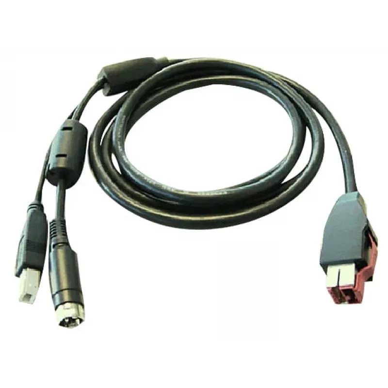 HP maitinamas USB kabelis, skirtas Engage terminiam kvitų spausdintuvui, Engage One, RP9 G1 mažmeninės prekybos sistemai (BM477AA)