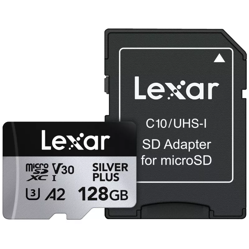 „Lexar 128GB UHS-I MicroSDXC Professional SILVER PLUS“ – atminties kortelė