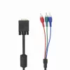 VGA į 3×RCA kabelis SBOX VGA-1022 M/M 2 m, vyriškas VGA prie trijų RCA kompozitinių jungčių