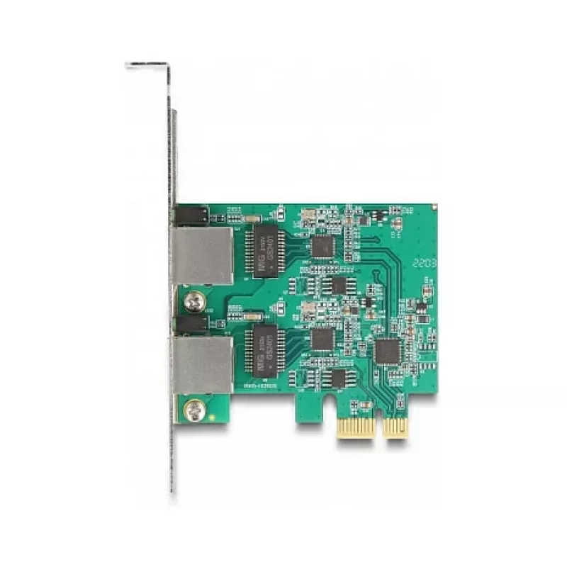 DeLOCK PCI Express x1 kortelė su 2 x RJ45 2.5 Gigabit LAN RTL8125 laidinis eternetas