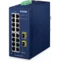 PLANET IGS-4215-16T2S-U Pramoninis valdomas L2/L4 16 prievadų Gigabit Ethernet (10/100/1000) jungiklis, mėlynas