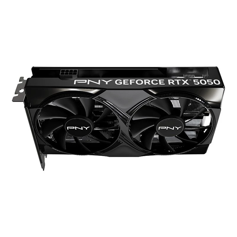 Vaizdo plokštė PNY GeForce RTX 5050 – 8 GB GDDR6, 2317 MHz, 128 bit, PCIe x8 5.0, dviejų ventiliatorių aušinimas