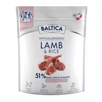 BALTICA Nutraceutic Hypoalerginė M ėriena su ryžiais - sausas šunų ėdalas - 1kg