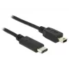 USB kabelis DeLOCK 83603 USB 2.0 1m USB C – Mini-USB B juodas