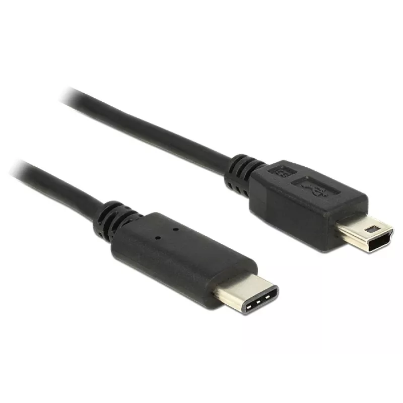 USB kabelis DeLOCK 83603 USB 2.0 1m USB C – Mini-USB B juodas