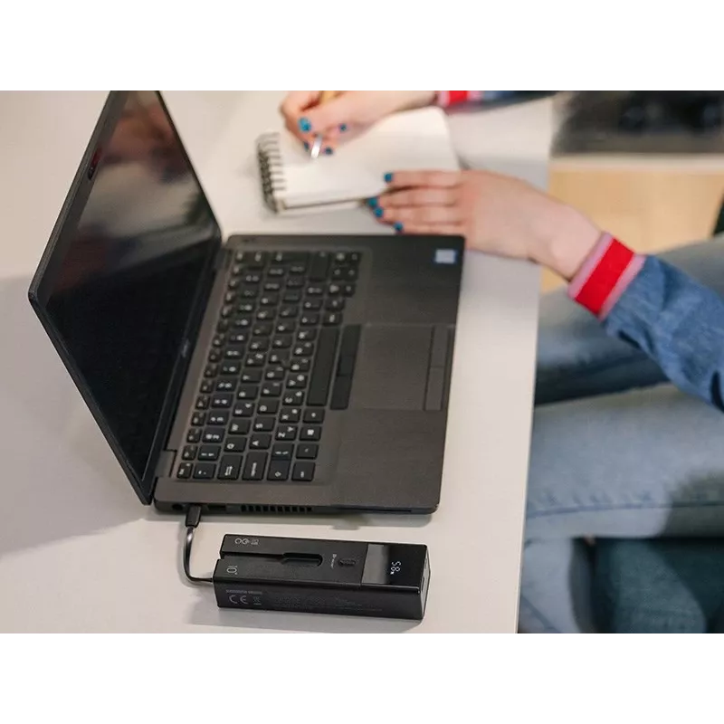 Nešiojamas Power Bank TRACER Quant 10000 mAh Li-Ion, PD & QC3.0, 3 prievadai (2×USB-C, 1×USB-A), 100W, Juodas