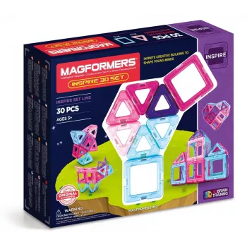 Magnetinis konstravimo rinkinys MAGFORMERS Inspire 30 vnt. – magnetinės plytelės ir geometrinės figūros kūrybiniam statymui