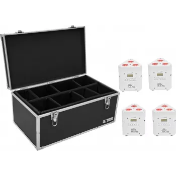 EUROLITE Light Set 4x AKKU TL-3 TCL balta — nešiojamas baterijomis maitinamas apšvietimo rinkinys