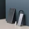 USB šakotuvas Aukey CB-H36 — 4 prievadai USB 3.2 Gen 1 Type-A, pagrindinis USB 2.0, 5000 Mbit/s, aliuminis sidabrinis