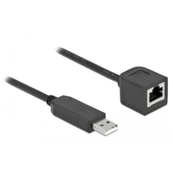 Serijinio ryšio kabelis DeLOCK 64163 USB 2.0 Type-A į RS-232 RJ45 50 cm juodas