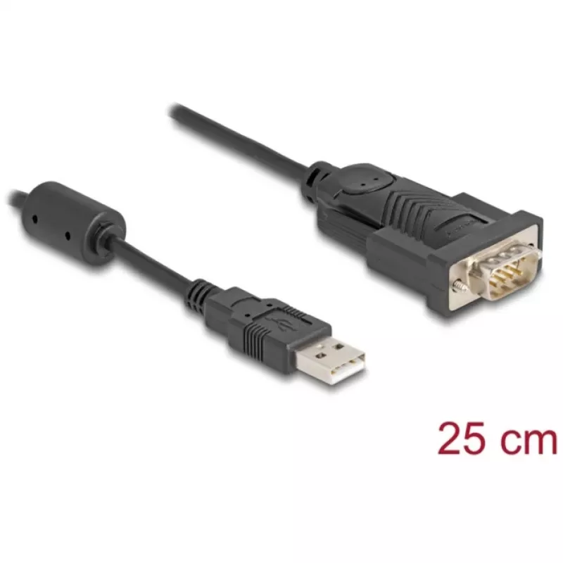 DeLOCK adapteris USB 2.0 Type-A į RS-232 D-Sub 9 kontaktų kištukas 0,25 m