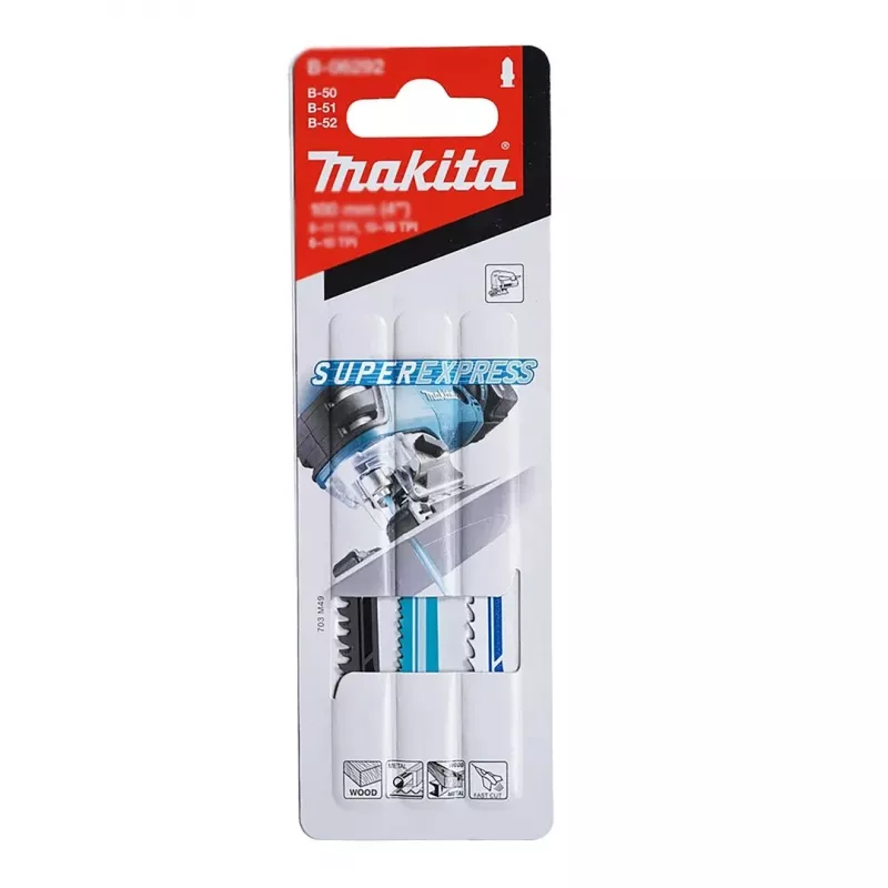 Pjūklas Makita DJV180ZX belaidis be akumuliatoriaus — 3 pakopų švytuoklinis, 0–2600 SPM, eiga 26 mm, pjovimo gylis medyje 135 mm