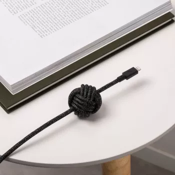 USB-C į Lightning laidas Native Union Night Cable 3 m — juoda/pilka