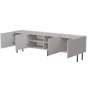 Stalviršis televizoriui Cama LUCCA 4D 200x40x59 cm, kaspinas, pilka medžio drožlių plokštės viršus